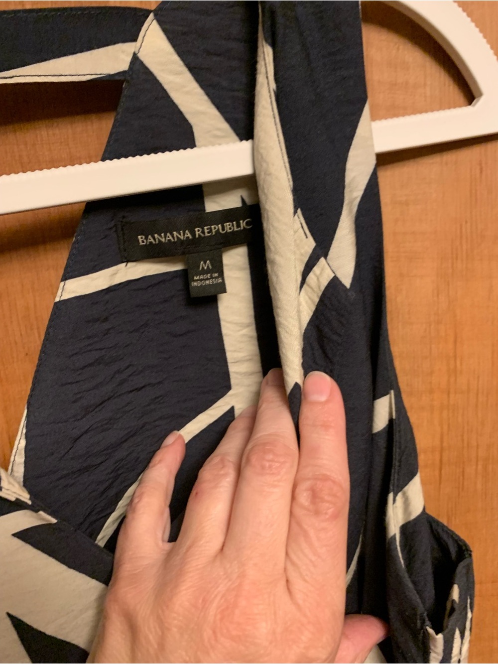 Banana Republic Navy & Cream Graphic Print Dress